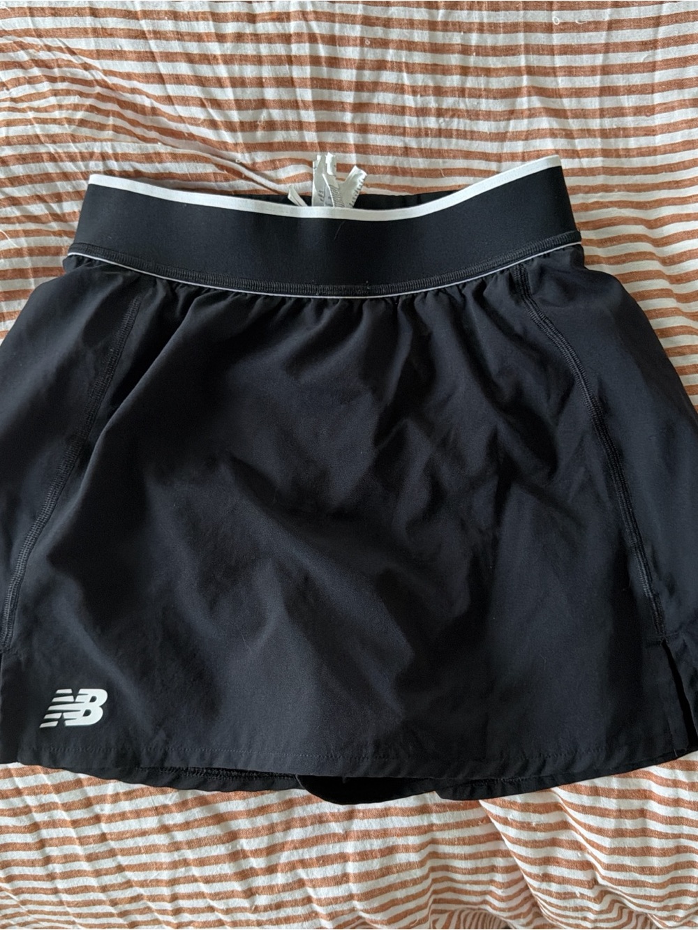 New Balance Black Women's Athletic Skort with White Waist Trim
